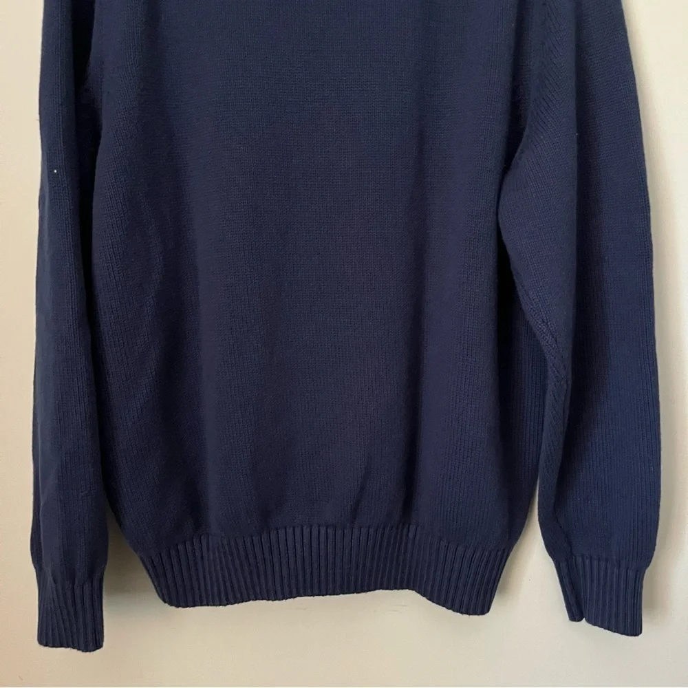 IZOD Navy Blue Fair Isle Quarter Zip Sweater Size Large